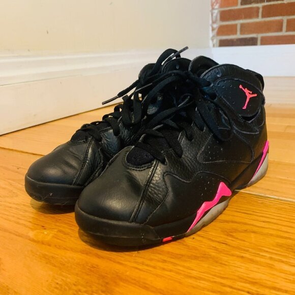 Nike Air Jordan 7 Retro GG Black/Hyper Pink Youth Size 7 442960-018 - Picture 7 of 11